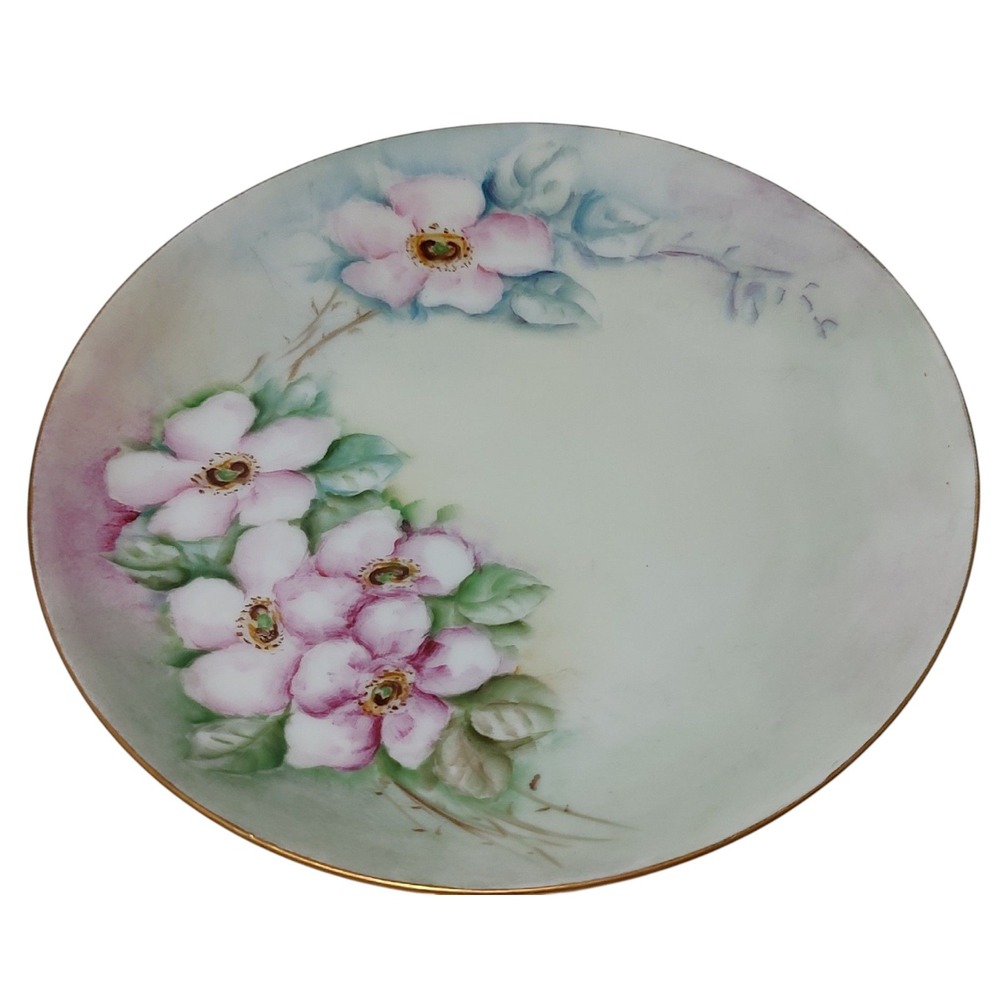 Rosenthal Kronach Dessert Plate Floral Gold Rim Hand Painted Antique Six Inches‎